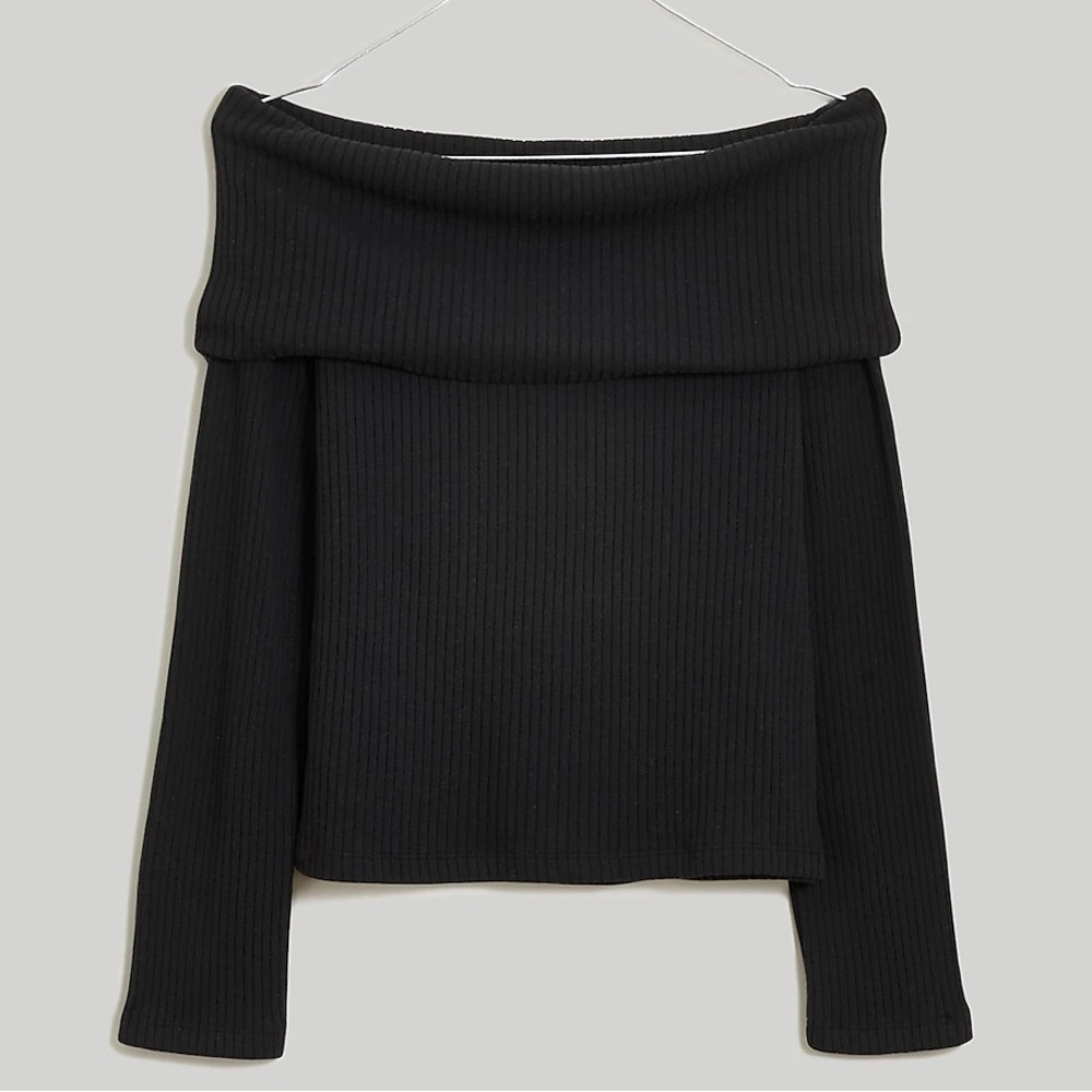 Madewell Off-Shoulder Long-Sleeve Sweater Top Size Medium - Picture 6 of 6